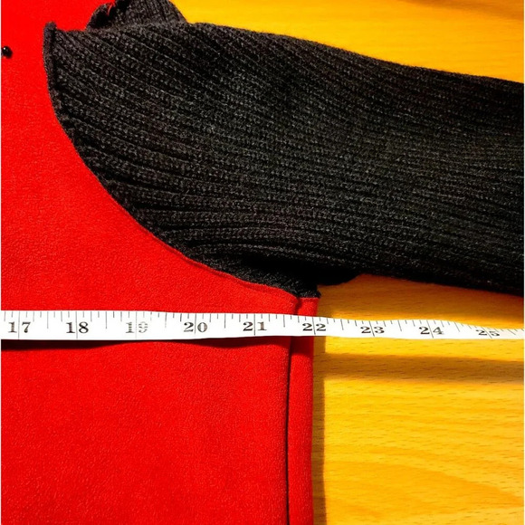 Coldwater Creek Jacket L Faux Suede Embroidered Full Zip Red Artsy Fleece Lined - Picture 8 of 11